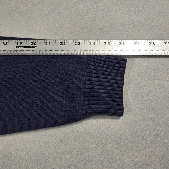 Tommy Hilfiger Men's Medium Blue Crewneck Pullover Knit Sweater Embroidered Logo - Picture 4 of 6